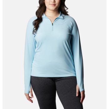 Columbia Ženske Majice S Kapuljačom - Midweight Stretch Long Sleeve Half Zip Plus Size Plave | LYSX-